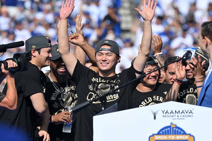 ドジャースの山本由伸選手（撮影：2025年11月03日、時事）