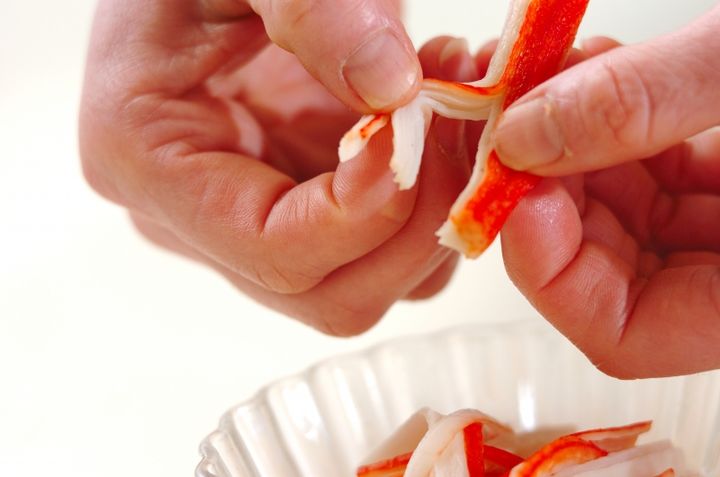 とろとろカニ玉の下準備1