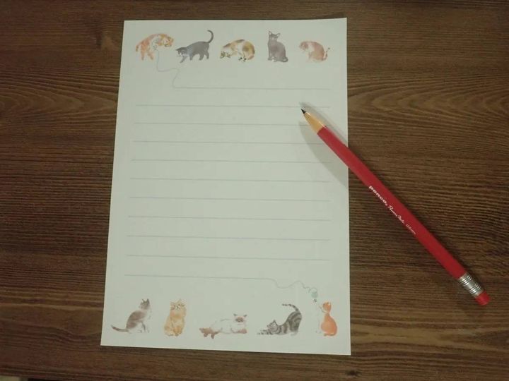 DAISO(ダイソー)：便箋(ノーブルコレクション、ネコ、16枚)