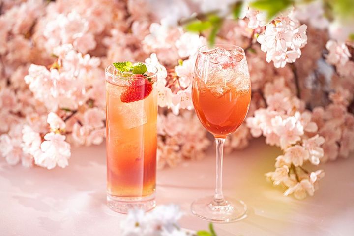 季節限定モクテル（左から）フルール エ フレーズ、チェリーブロッサム