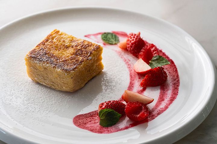 コースの〆／焼き立てフレンチトースト