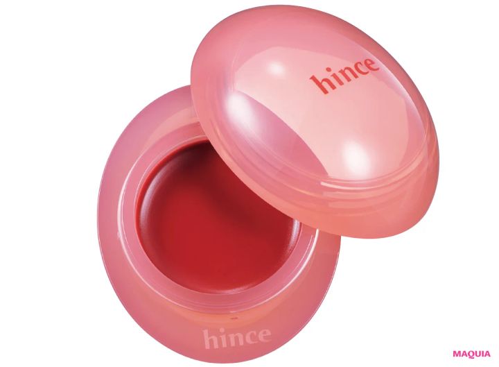 ツヤレッドのリップ＆チークコスメにおすすめのメイク hince ロウグロウデューイーボール 08