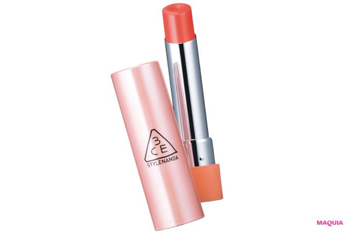ミルキーオレンジのリップ＆チークコスメにおすすめのメイク 3CE グレイジーリップグロウ 33