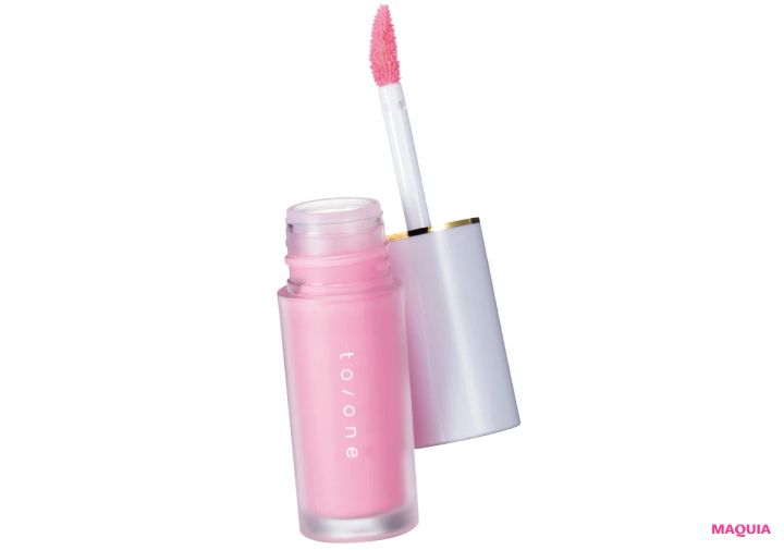 ペールピンクのリップ＆チークコスメにおすすめのメイク トーン ペタル リキッド リップ アンド チーク 02