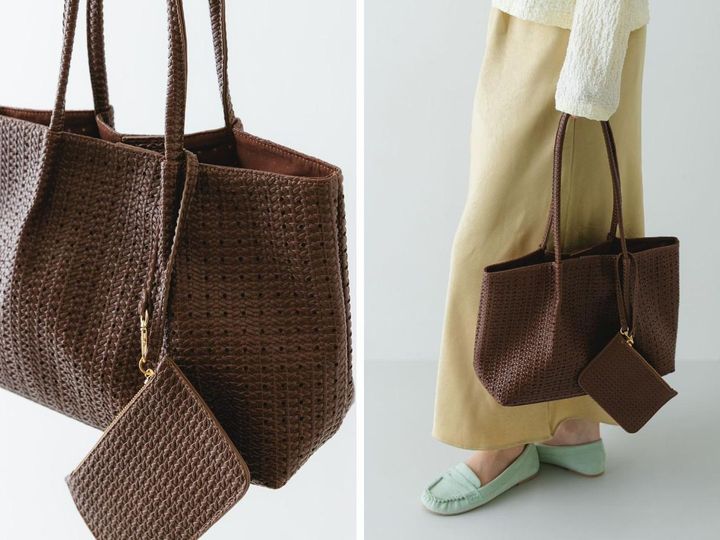 画像: 「ポーチ付パンチングミドルトートバッグ」￥7,700 出典：ロデスコ
