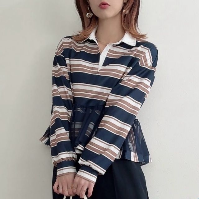 しまむら「襟付き裾切替プルオーバー」