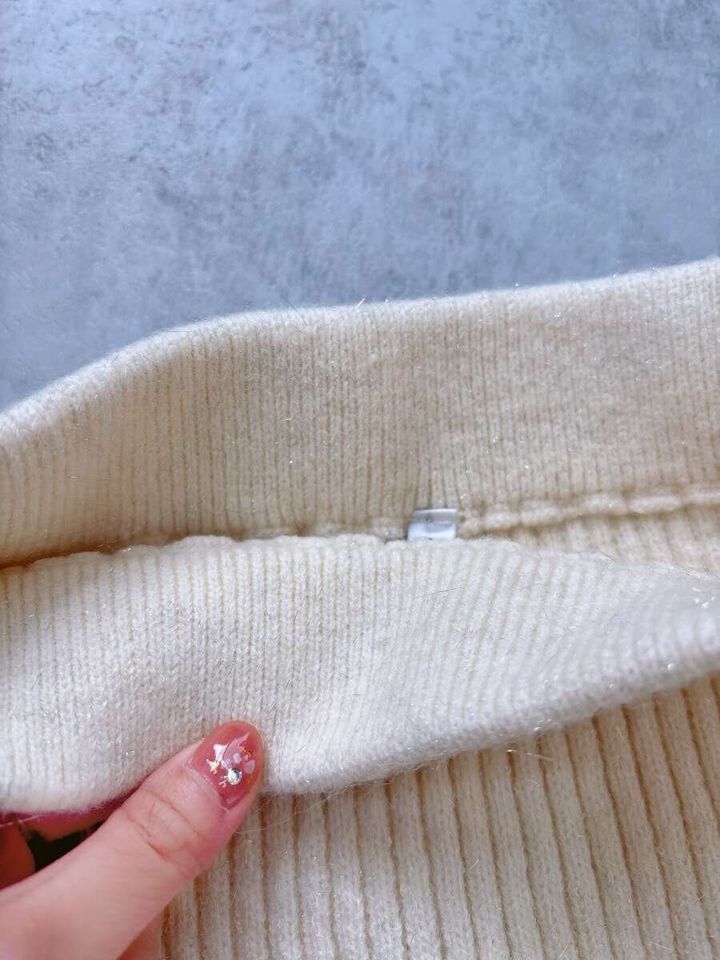 cocaラメニットIラインスカート ウエストゴム部分