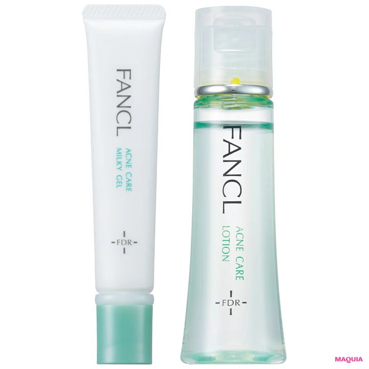 ももいろクローバーZ 佐々木彩夏さん おすすめスキンケアコスメ （左から）アクネケア ジェル乳液、同 化粧液