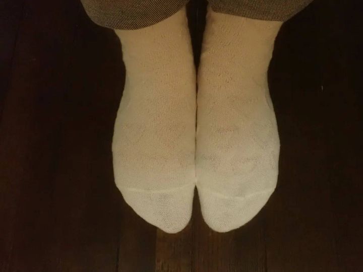 DAISO(ダイソー)：レギュラーソックス(ふんわりフロート、ハート柄)