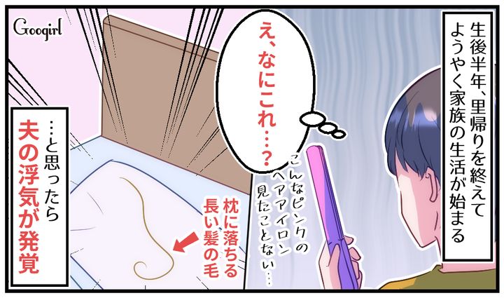 見慣れないヘアアイロンに長い髪…里帰りから半年ぶりに帰宅したら夫の不倫が発覚した話