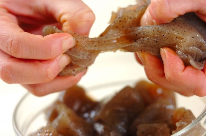 豚バラみそコンニャクの下準備1