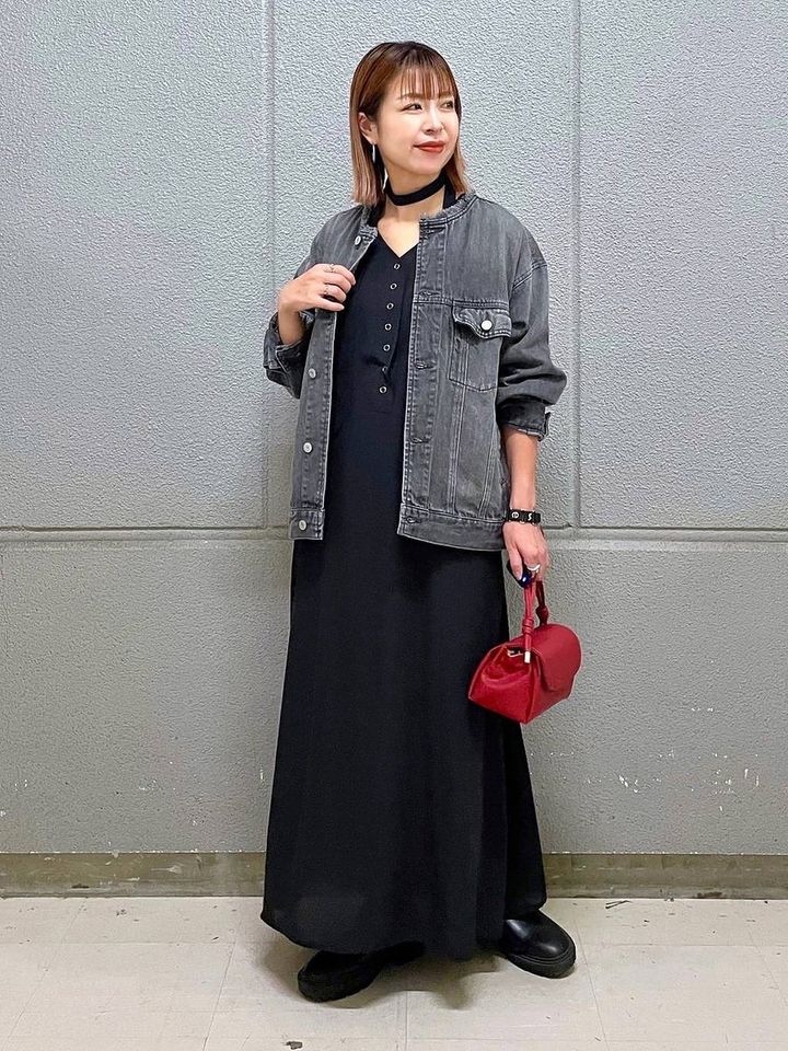 グローバルワークのチョーカー付きAラインワンピース