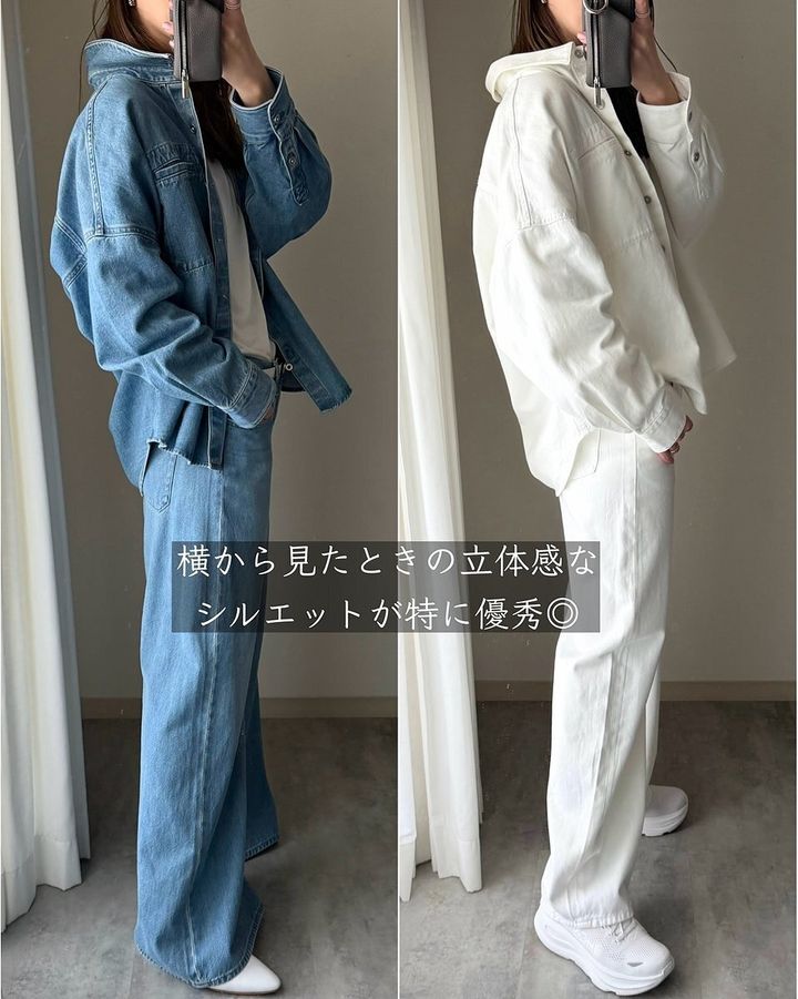 ユニクロのデニムリラックスシャツジャケットの着用レビュー2