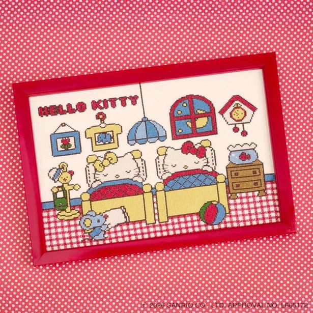 サンリオキャラクターズ クロスステッチキット [ ハローキティ レトロ 70s ] © 2026 SANRIO CO., LTD. APPROVAL NO. L665172