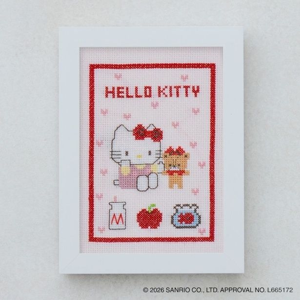 サンリオキャラクターズ クロスステッチ［いつもいっしょのお友だち／ハローキティ］ © 2026 SANRIO CO., LTD. APPROVAL NO. L665172