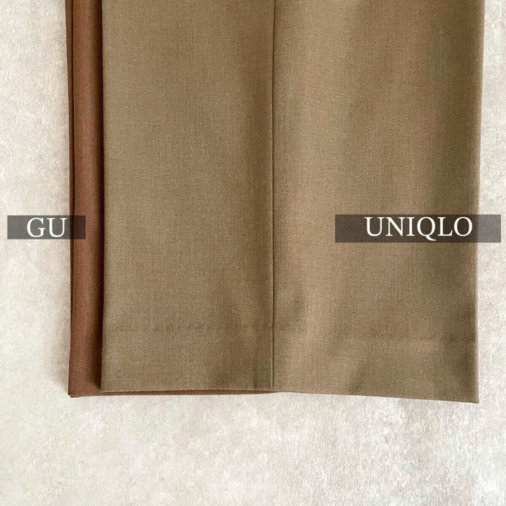 ユニクロGUタックワイドパンツ 裾幅比較