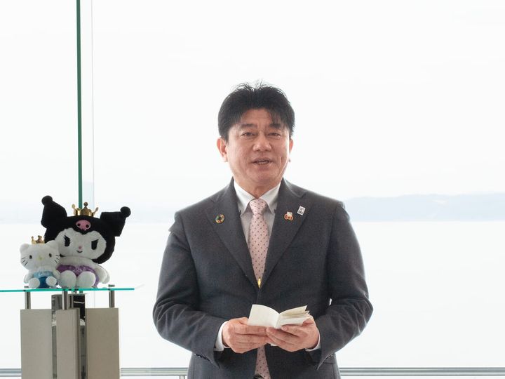 締結式の様子3 日出町 安部徹也町長