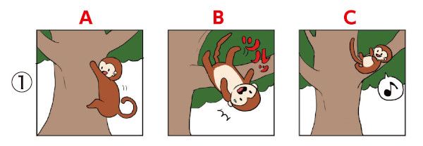 大人の脳トレドリル：ことわざイラスト並び替え問題1