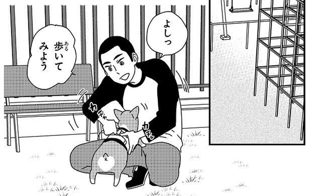 前に進んでない!?思ってたのと違った子犬のおさんぽデビュー （C）らくだ／KADOKAWA