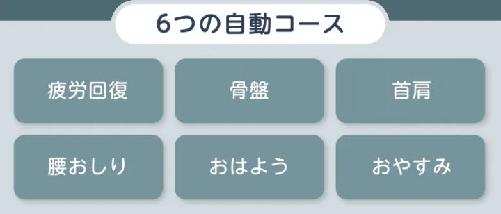 6つの自動コースを示す機能説明画像