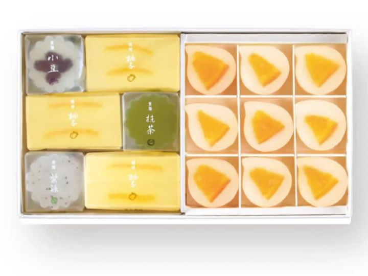 せとかの雫と柚子抹茶小豆紫蘇を詰めた琥珀詰合せ