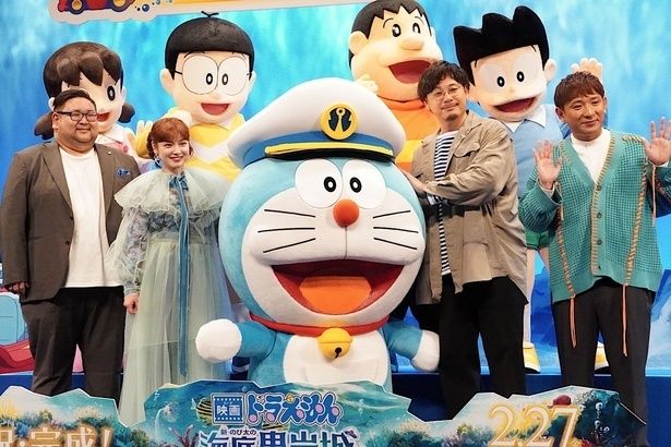 『映画ドラえもん 新・のび太の海底鬼岩城』の完成披露試写会に平愛梨、アルコ＆ピース、矢嶋哲生監督らが登壇 取材・撮影/成田おり枝
