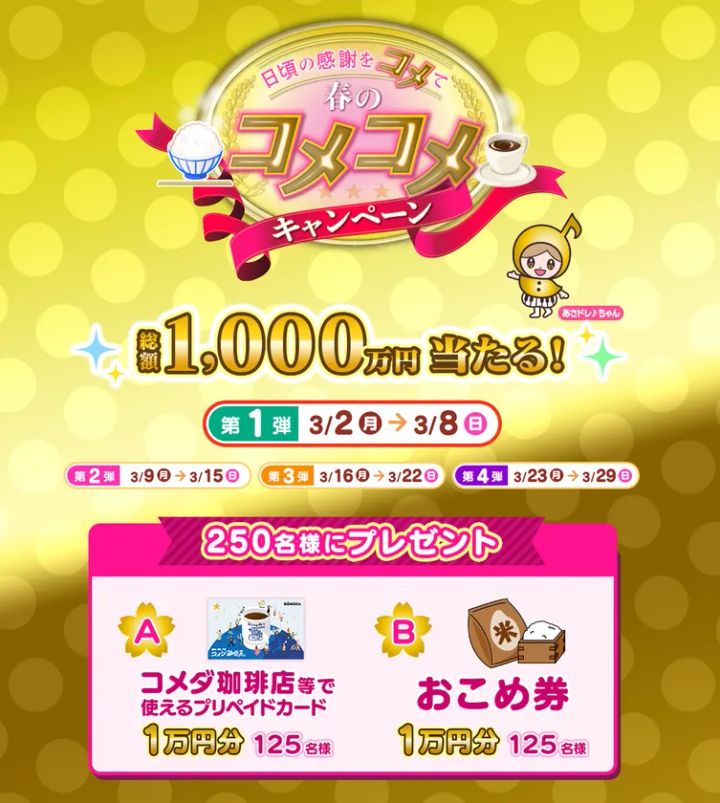 中京テレビ 春のコメコメキャンペーンのビジュアル