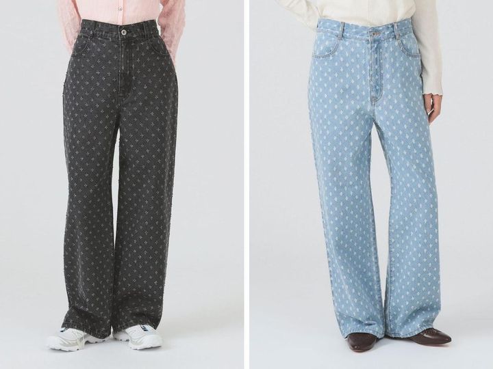 画像: 「ジャカード デニム ストレート パンツ」各￥14,300※2026年2月下旬発売予定 出典：レイ ビームス