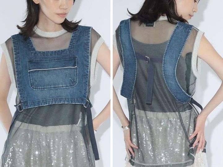 画像: 「デニム ディッキー ベスト」￥16,500 出典：マチュアリー