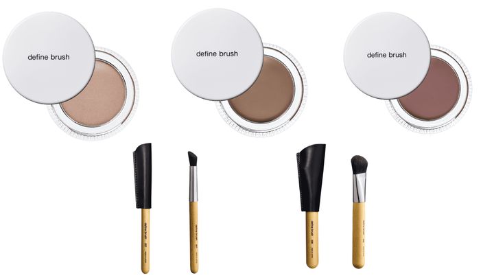 （左から）ハイライティング コンシーラー ¥ 6,490（税込）、 シアー シェーディング ¥ 6,490 （税込）、マルチユースフェイスカラー 02 ¥ 5,500 （税込、）ハイライトブラシ007 ¥ 8,580 （税込）、シェーディング ブラシ008 ¥ 15,400 （税込）／すべてDefine brush 問い合わせ先：