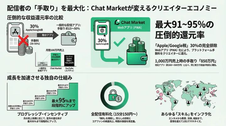 Chat Market 次世代ビデオ配信スキルシェアプラットフォーム