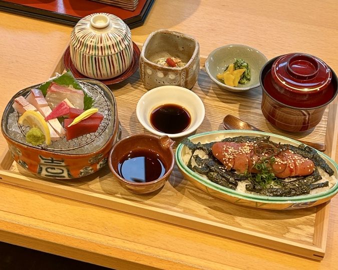 日本料理 喜水亭 福岡三越店 明鯛茶漬膳明太刺膳