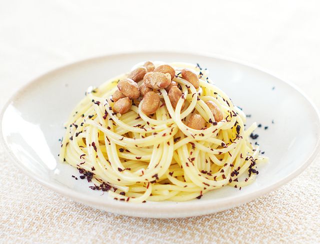 「お手軽梅納豆パスタ」