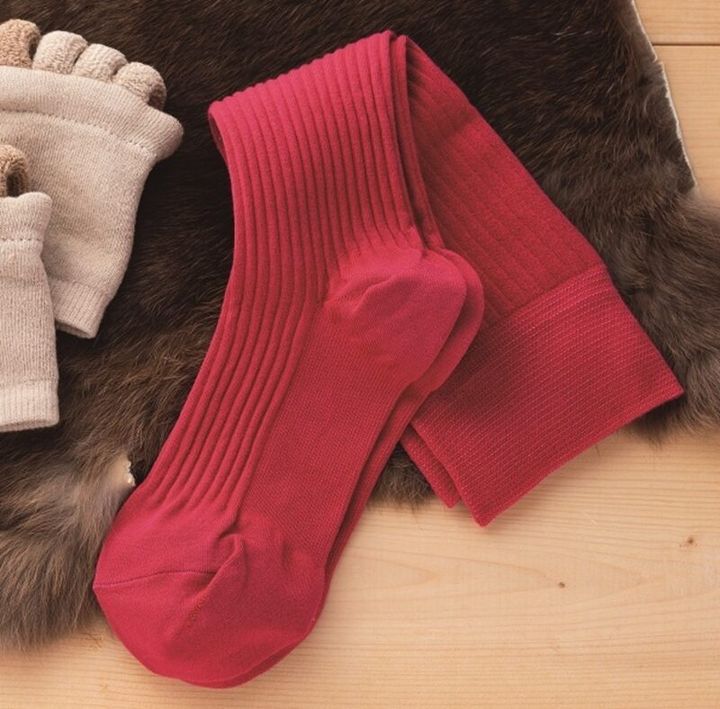 MAEÉ コンプレクションソックス コットンリブピンク ※UNITED ARROWS green label relaxingコラボカラー 3960円（エンサイクロ・限定色）