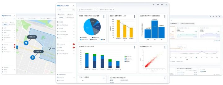 Geotabフリートマネジメントシステムのサービス画面イメージ