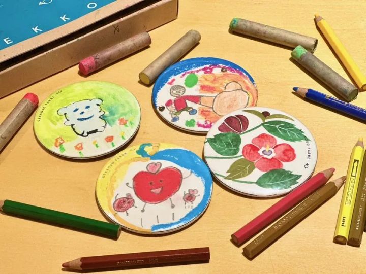 描いた絵を使ったおえかき缶バッジ制作体験