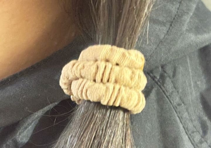 セリアのくしゅくしゅデザインゴムを使ったヘアアレンジ