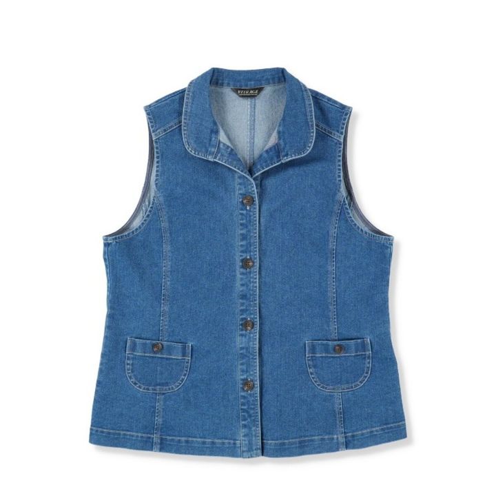 2026春しまむら大人女性おすすめ襟付きデニムベスト