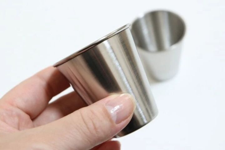 ダイソー ステンレスコップ（2個、70mL、ポーチ付）