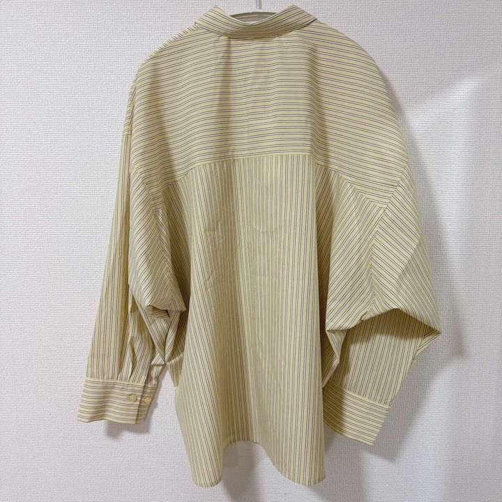 GUドルマンスリーブストライプシャツ 背面
