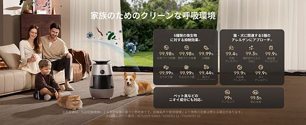 ペットとの快適な暮らしをサポート！毛・ニオイ・アレル物質対策に特化した空気清浄機