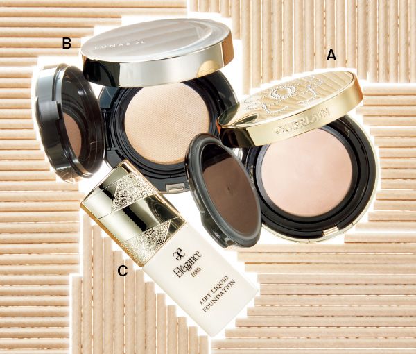 パリュール ゴールド スキン メッシュ クッション／ルナソル ラディアントフロウ メッシュコンパクト／エレガンス エアリー リクイッド ファンデーション