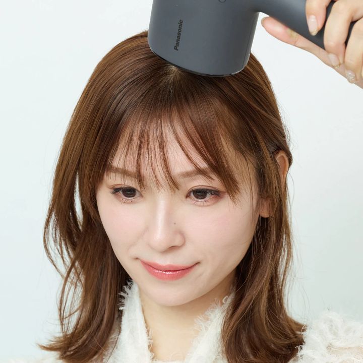 前髪割れ 直し方 ドライヤー パナソニック 冷風 仕上げ