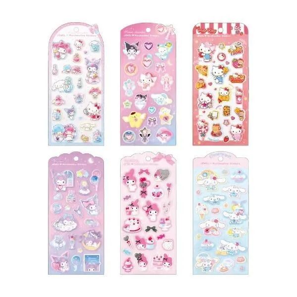 サンリオキャラクターのパステル調シール台紙