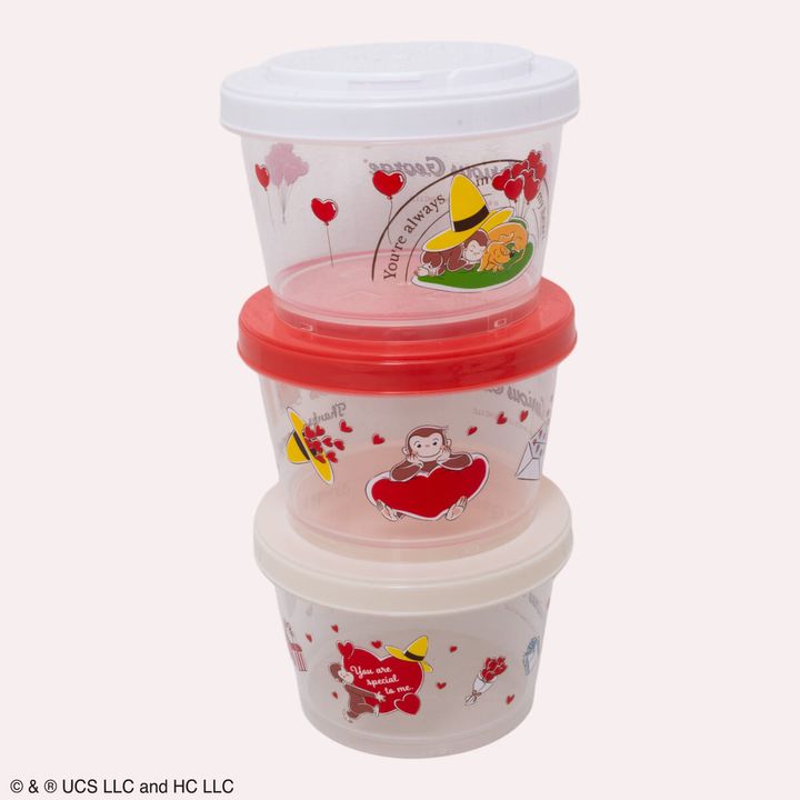 ジョイント式薄肉保存容器3Pセット（おさるのジョージ 85周年）