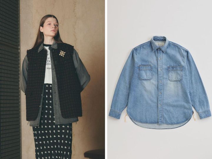 画像: 「VINTAGE FADED DENIM SHIRT」各￥36,300 出典：シンゾーン