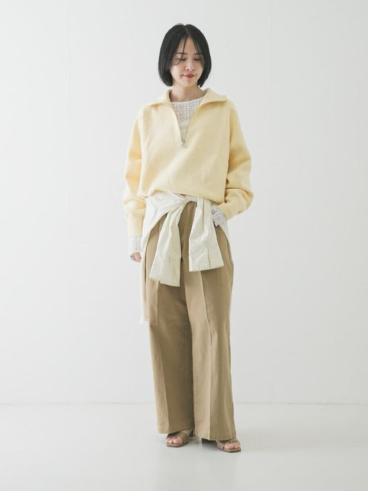 2026春大人女性おすすめイエローレイヤードコーデ