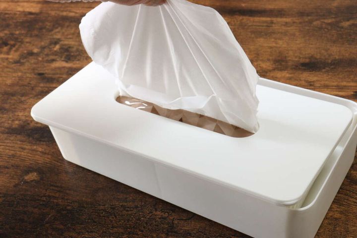 ティッシュケース（ホワイト） 蓋のズレ