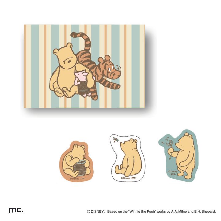 箱入フレークシール ストライプ プーさん＆フレンズ