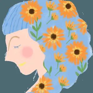 乙女座を象徴する女性イラスト